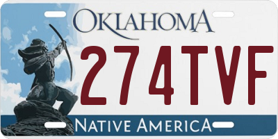 OK license plate 274TVF