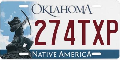 OK license plate 274TXP