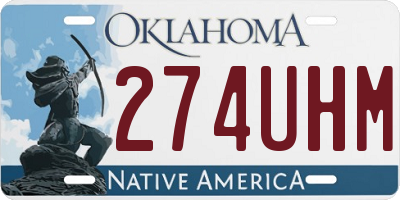 OK license plate 274UHM