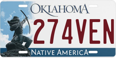 OK license plate 274VEN