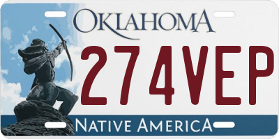 OK license plate 274VEP