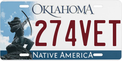 OK license plate 274VET