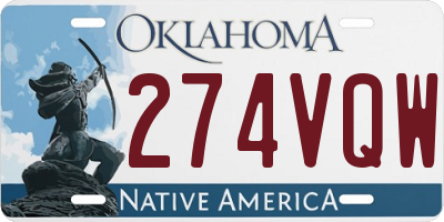 OK license plate 274VQW