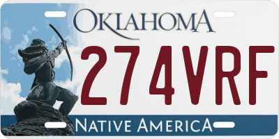 OK license plate 274VRF