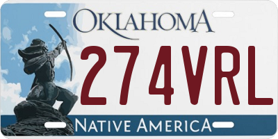 OK license plate 274VRL