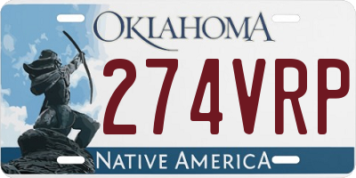 OK license plate 274VRP