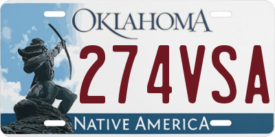 OK license plate 274VSA