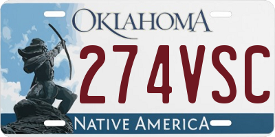 OK license plate 274VSC