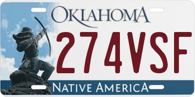 OK license plate 274VSF