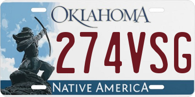 OK license plate 274VSG
