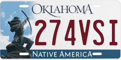 OK license plate 274VSI