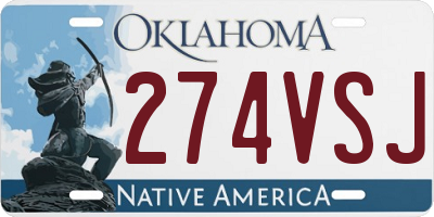 OK license plate 274VSJ