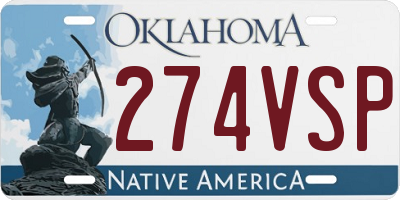 OK license plate 274VSP