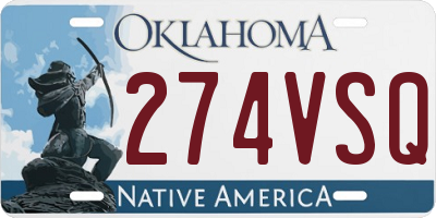 OK license plate 274VSQ