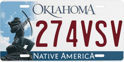 OK license plate 274VSV