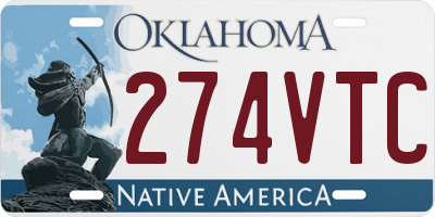 OK license plate 274VTC