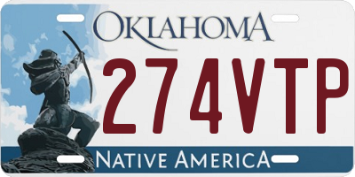 OK license plate 274VTP