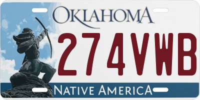 OK license plate 274VWB