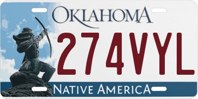 OK license plate 274VYL