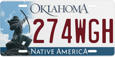 OK license plate 274WGH