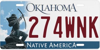 OK license plate 274WNK