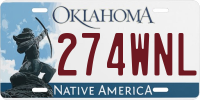 OK license plate 274WNL