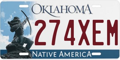 OK license plate 274XEM