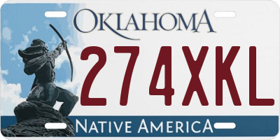 OK license plate 274XKL