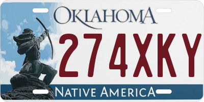 OK license plate 274XKY