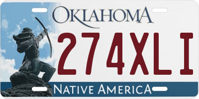 OK license plate 274XLI