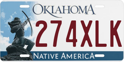 OK license plate 274XLK
