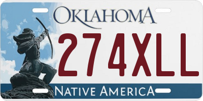 OK license plate 274XLL