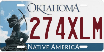 OK license plate 274XLM