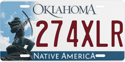 OK license plate 274XLR