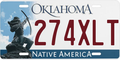 OK license plate 274XLT