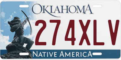 OK license plate 274XLV