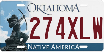 OK license plate 274XLW