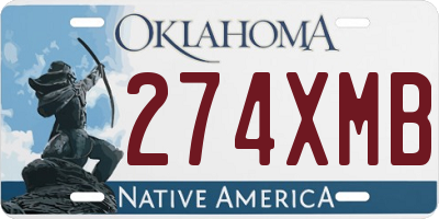 OK license plate 274XMB