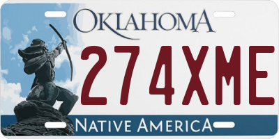 OK license plate 274XME