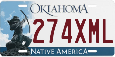 OK license plate 274XML