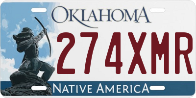 OK license plate 274XMR