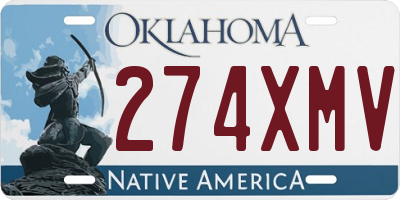 OK license plate 274XMV