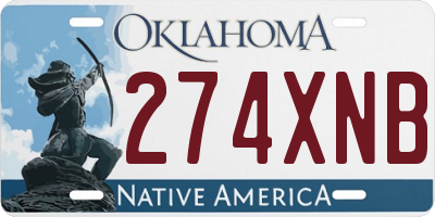OK license plate 274XNB
