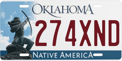 OK license plate 274XND