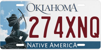 OK license plate 274XNQ