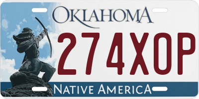 OK license plate 274XOP