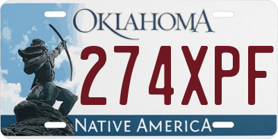 OK license plate 274XPF