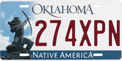 OK license plate 274XPN