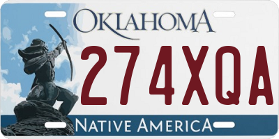 OK license plate 274XQA
