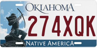 OK license plate 274XQK